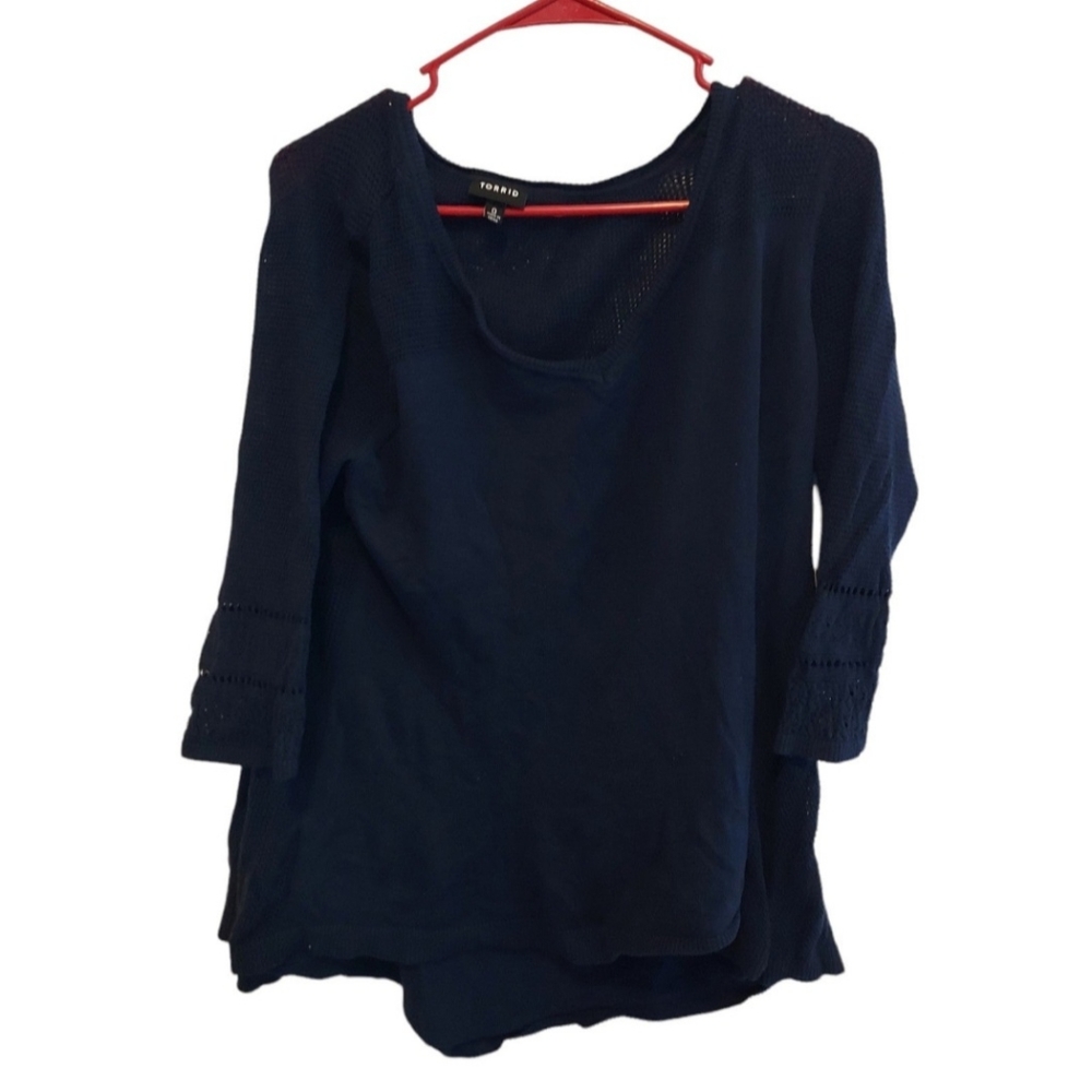 Torrid Navy Blue Pullover Long Sleeve Top Women's Size 0